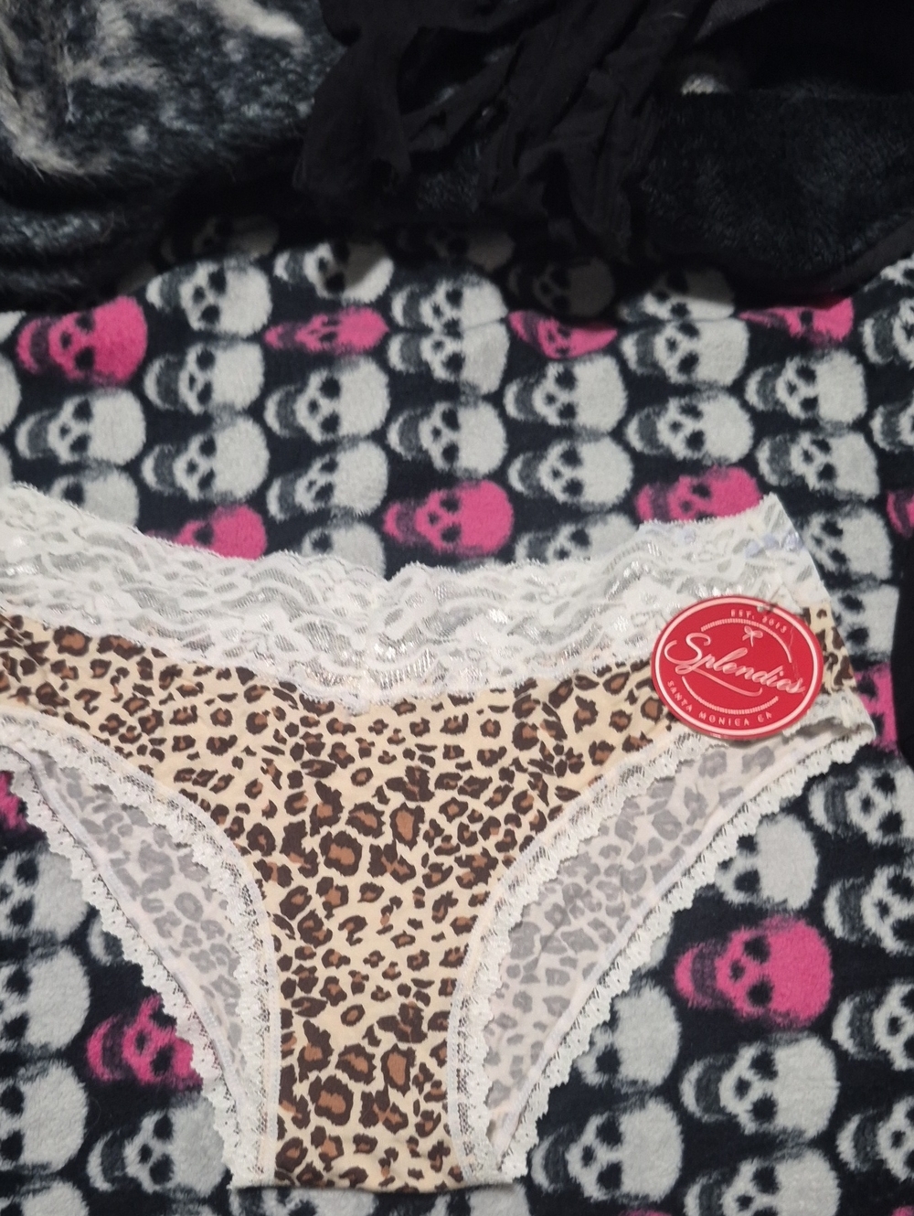 Leopard Lace Bikini Panty - Brown & White